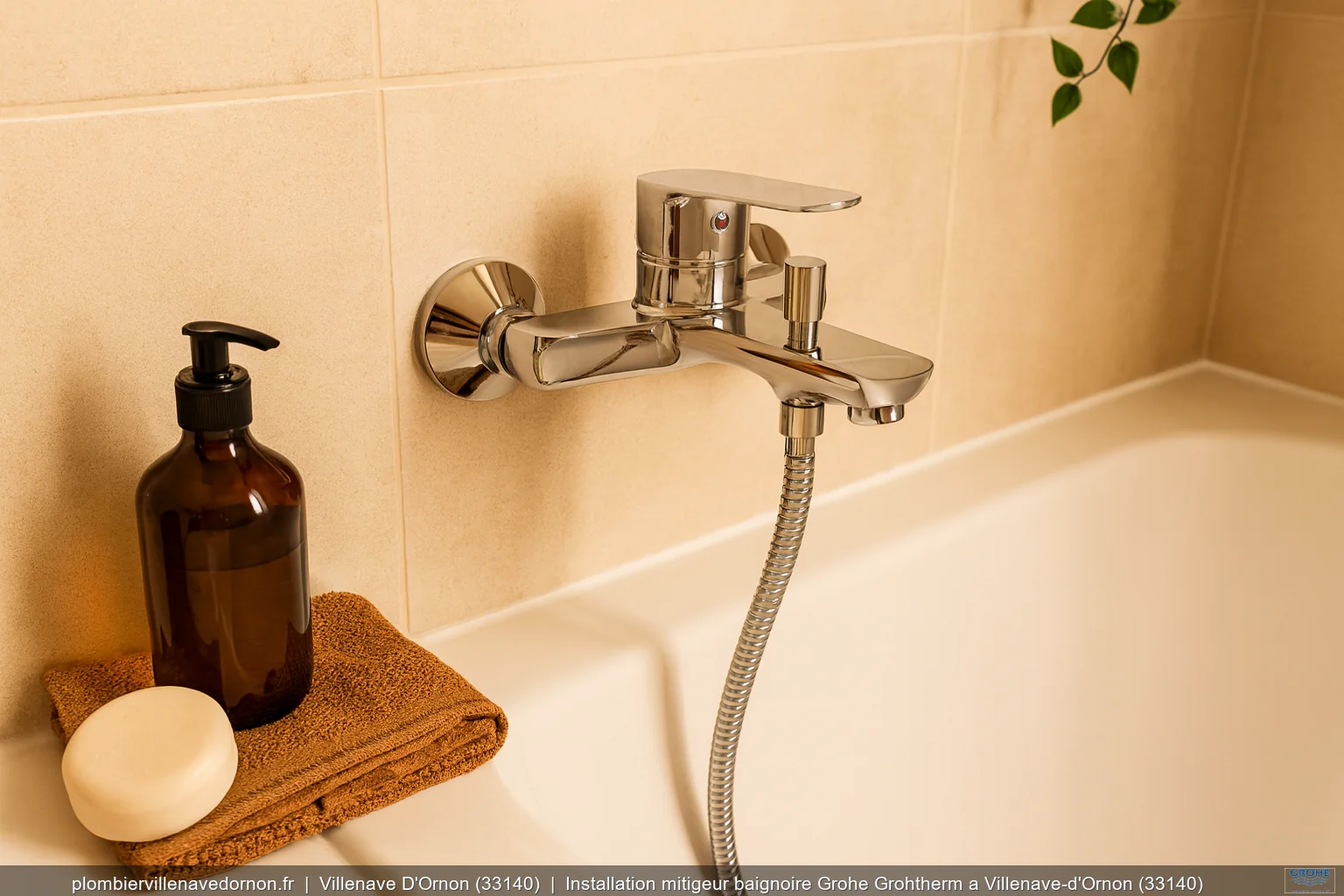 Installation mitigeur baignoire Grohe Grohtherm a Villenave-d'Ornon (33140)