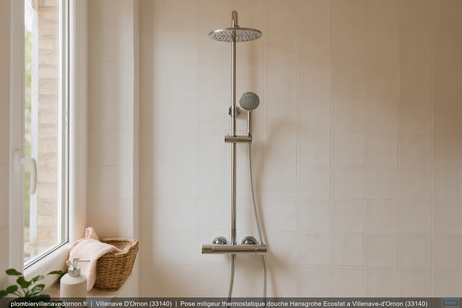 Pose mitigeur thermostatique douche Hansgrohe Ecostat a Villenave-d'Ornon (33140)