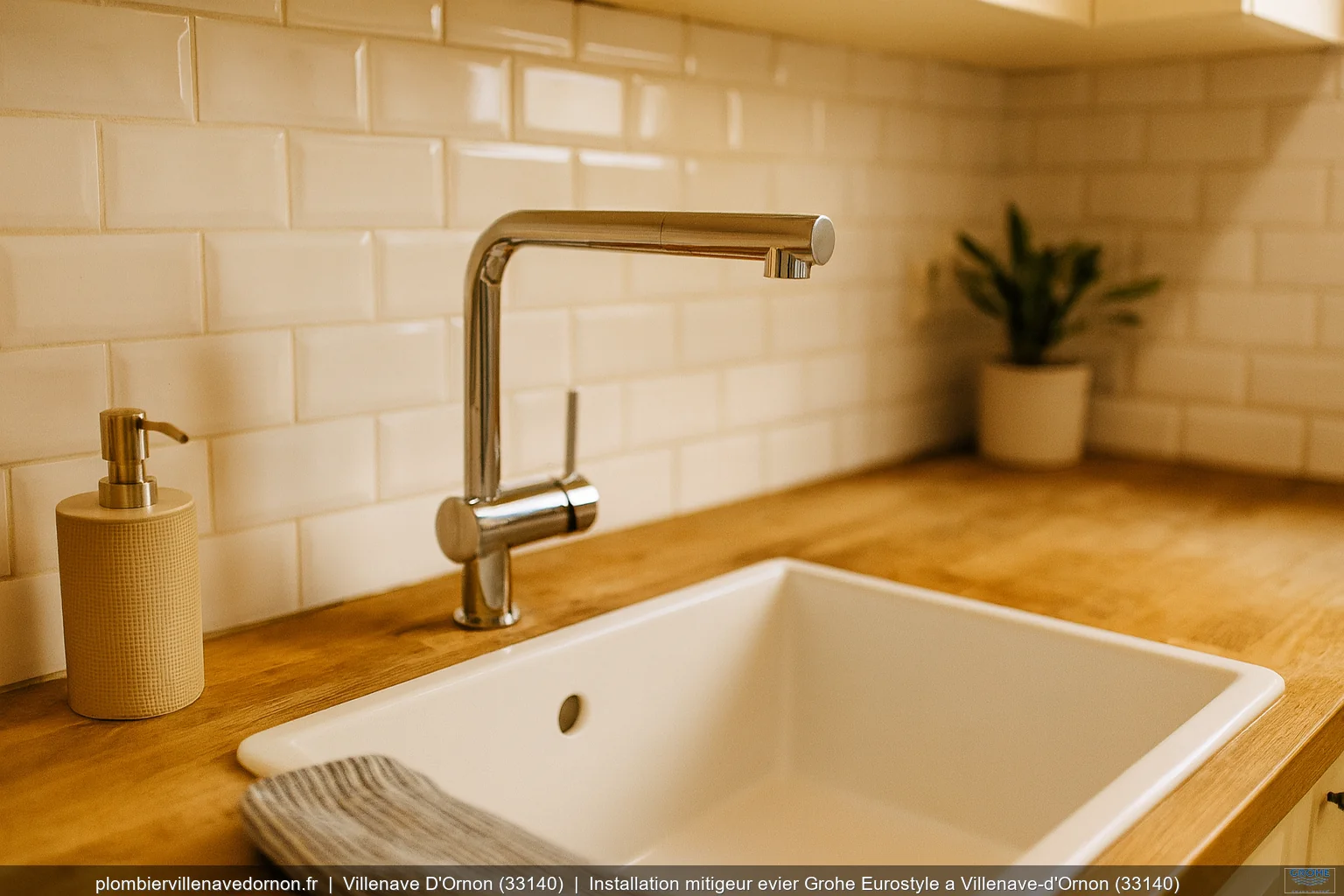 Installation mitigeur evier Grohe Eurostyle a Villenave-d'Ornon (33140)